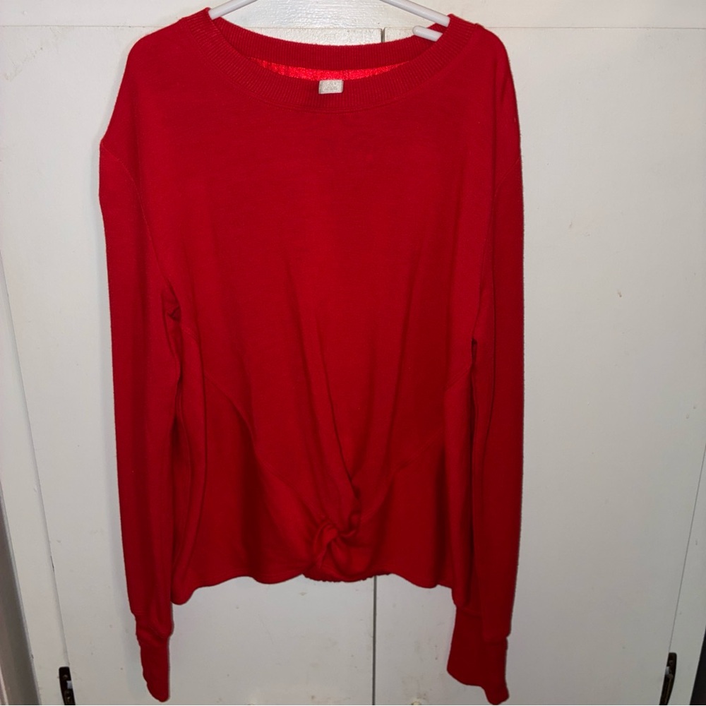 Athleta girl sweatshirt  Long-Sleeve Knot Front Top red l large 12